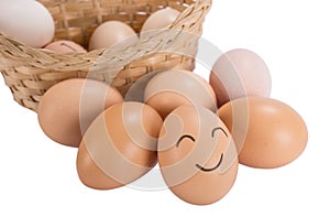 Mental Health Concept Funny easter smile eggs