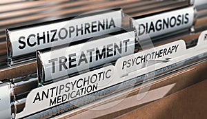 Mental health conditions, schizophrenia diagnosis and treatment with antipsychotic medication and psychotherapy