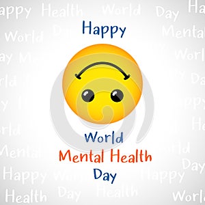 Mental Health Day greeting card concept