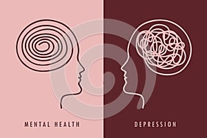 mental health and depression concept human brain