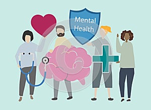 Mental health and disorder illustration