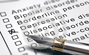 Mental Health Disorder List, Depression Diagnosis