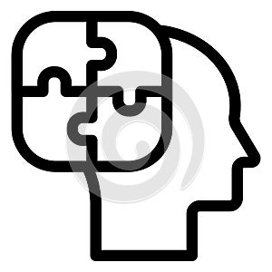 Mental health, psychiatry, Line vector icon which can easily modify or edit
