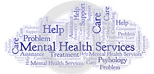 Mental Health Services word cloud. photo