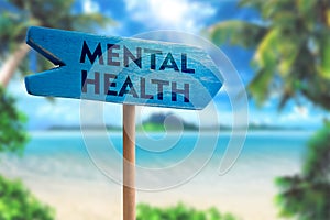 Mental health sign board arrow photo