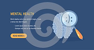 Mental health vector concept in simple flat style