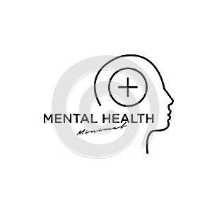 Mental health vector logo icon design