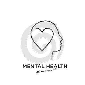 Mental health vector logo icon design