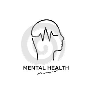 Mental health vector logo icon design