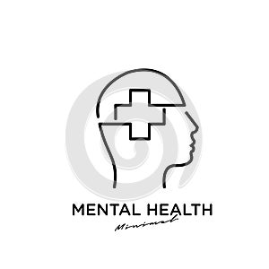 Mental health vector logo icon design