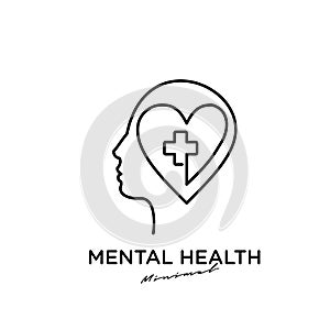 Mental health vector logo icon design