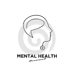 Mental health vector logo icon design