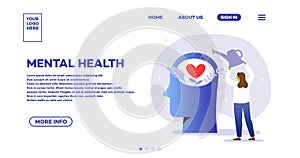 Mental health women web page modern style