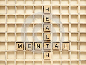 Mental Health Wooden Blocks Concept
