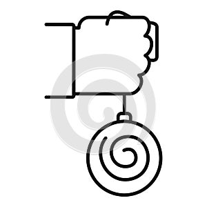 Mental hypnosis pendulum icon, outline style