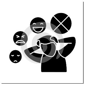 Mental illness glyph icon