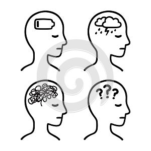 Mental illness head symbols photo