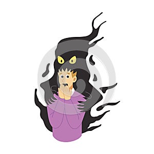 Mental problems Anxiety, Fear, Phobia. Psycholagical instability concept. Illustration in flat style photo