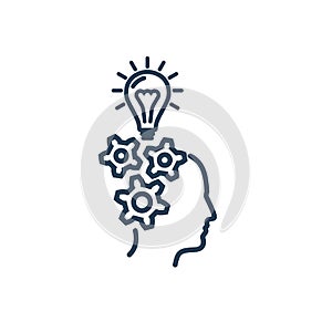 Mental process line icon. Vector illustration flat design