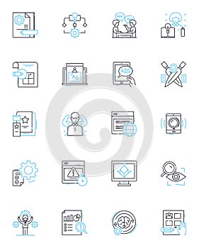 Mental snaps linear icons set. Memories, Emotions, Triggers, Thoughts, Snapshots, Awareness, Perception line vector and