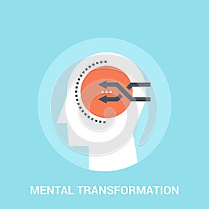 Mental transformation icon concept