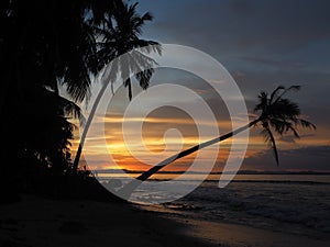 Mentawai island beautiful sunset contrast