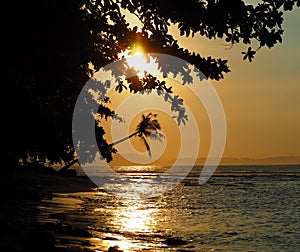 Mentawai island beautiful sunset contrast photo