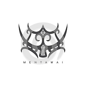 mentawai tribe cultural sign tattoo art vector