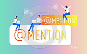 mention stories sticker business concept group of people working together