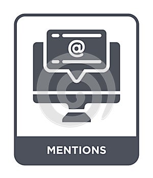 mentions icon in trendy design style. mentions icon isolated on white background. mentions vector icon simple and modern flat