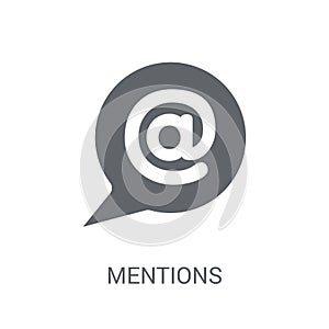 Mentions icon. Trendy Mentions logo concept on white background