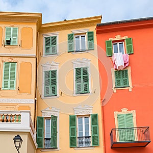 Menton, colorful houses