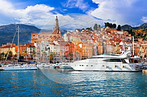 Menton - colorful port and popular resort in south of France