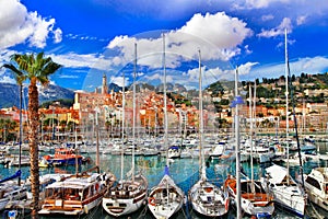 Menton - colorful port town and popular resort , south of France