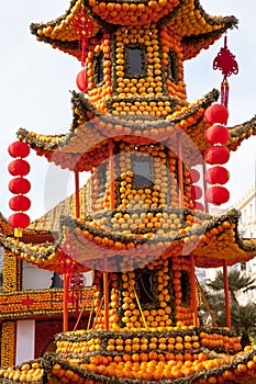 MENTON, FRANCE - FEBRUARY 27: Lemon Festival (Fete du Citron) on the French Riviera.The theme for 2013 was