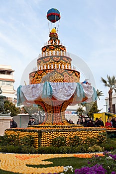 MENTON, FRANCE - FEBRUARY 27: Lemon Festival (Fete du Citron) on the French Riviera.