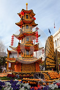 MENTON, FRANCE - FEBRUARY 27: Lemon Festival (Fete du Citron) on the French Riviera.