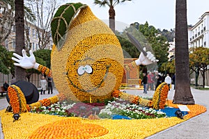 MENTON, FRANCE - FEBRUARY 27: Lemon Festival (Fete du Citron) on the French Riviera.