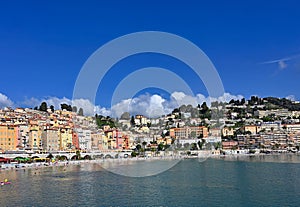 Menton, mediterranean sea France, near turistic beach