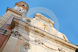 Menton, Penitents Blancs church with blue sky