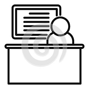 Mentor diploma icon outline vector. Training career