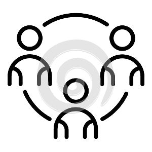 Mentor school group icon, outline style