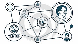 Mentor and student, guidance and educational support vector design Generative AI