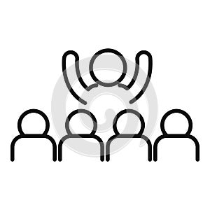 Mentor training icon outline vector. Business career