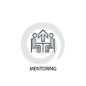 Mentoring concept line icon. Simple