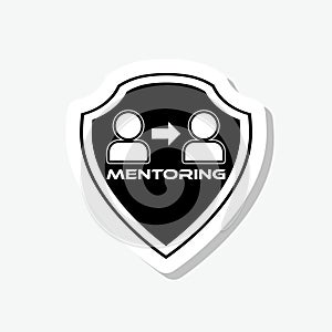 Mentoring concept sticker icon isolated on gray background