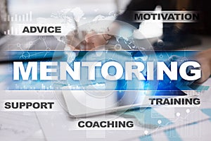 Mentoring. Education concept. E-Learning. Success.