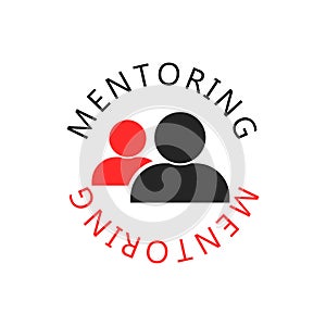 Mentoring flat icon isolated on white background