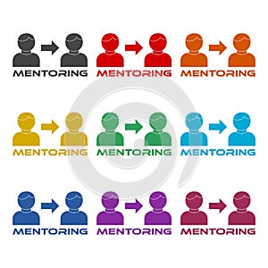 Mentoring icon, color set