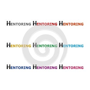 Mentoring icon or logo, Mentoring concept, color set